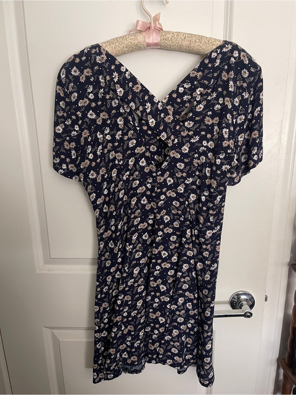 Vintage Rampage Floral Navy A-Line Dress with V-Back
